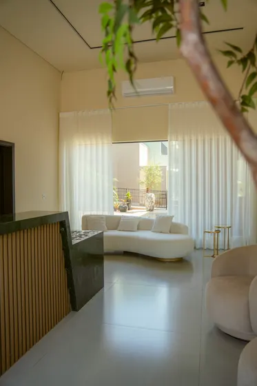 Recepção e lobby da pousada