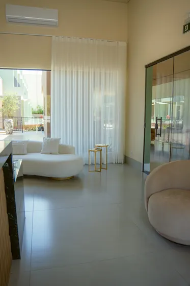 Recepção e lobby da pousada